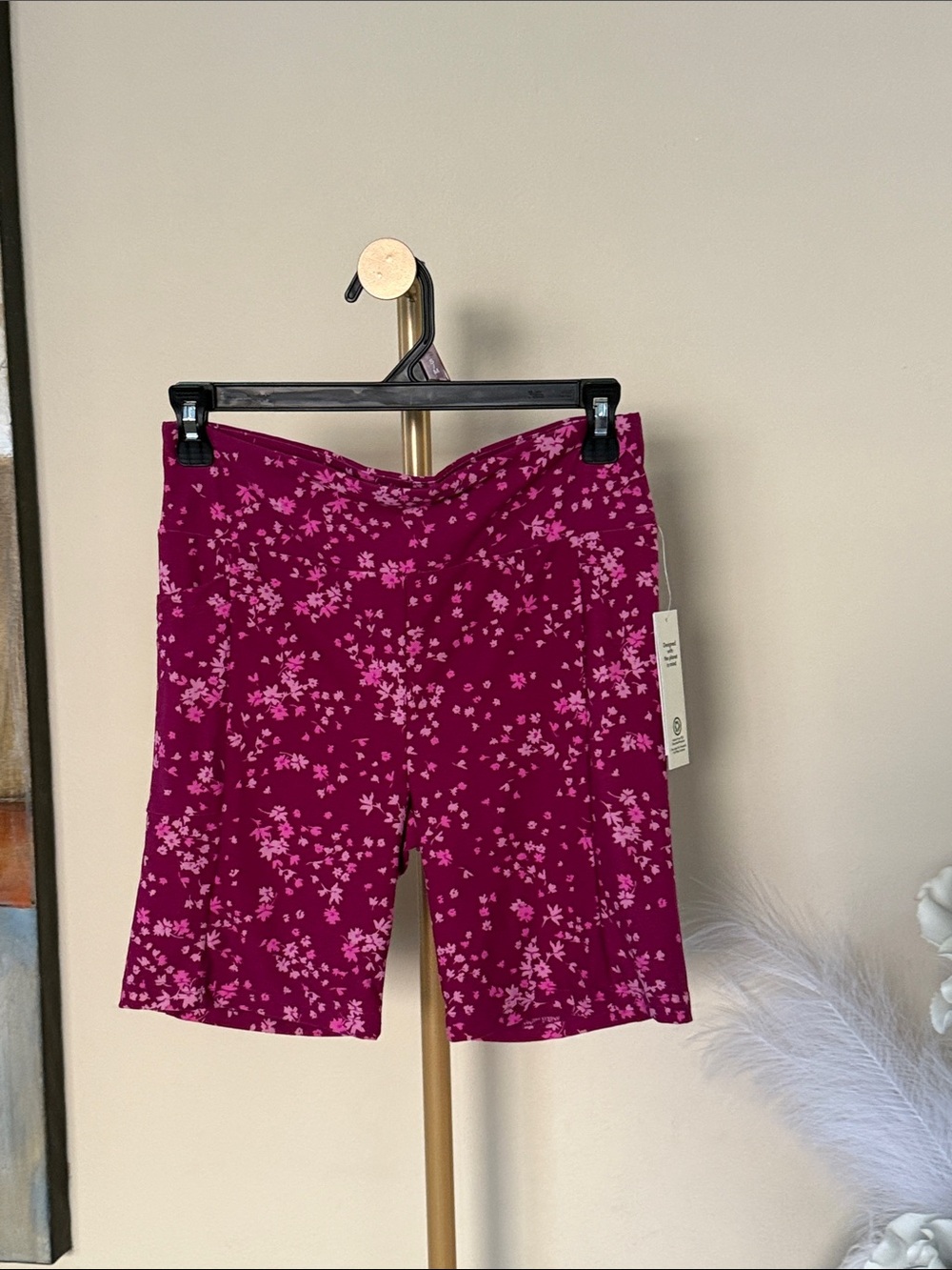 No Boundaries Magenta Floral Bike Shorts